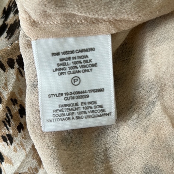 NWT JOIE Corie Silk Abstract Leopard Print Smocked Sleeveless Tank Top - XS - Picture 15 of 16